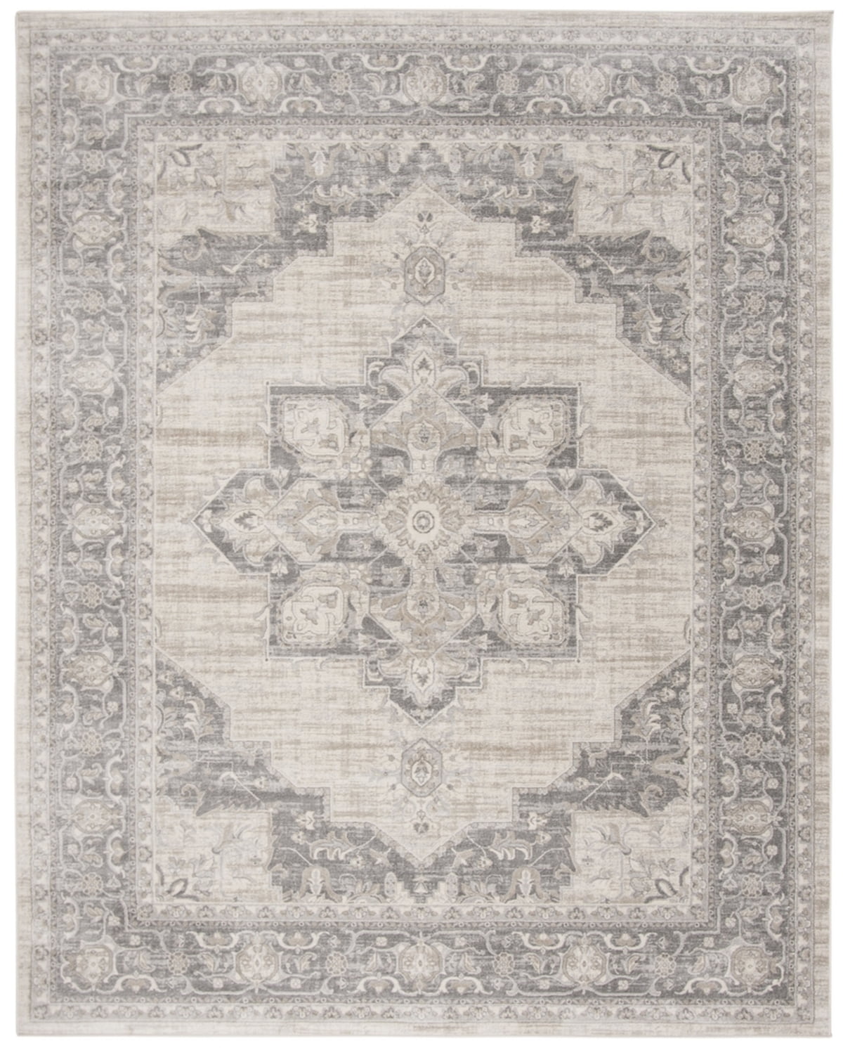 Grand Heirloom 12' x 15' Cream & Grey Synthetic Area Rug