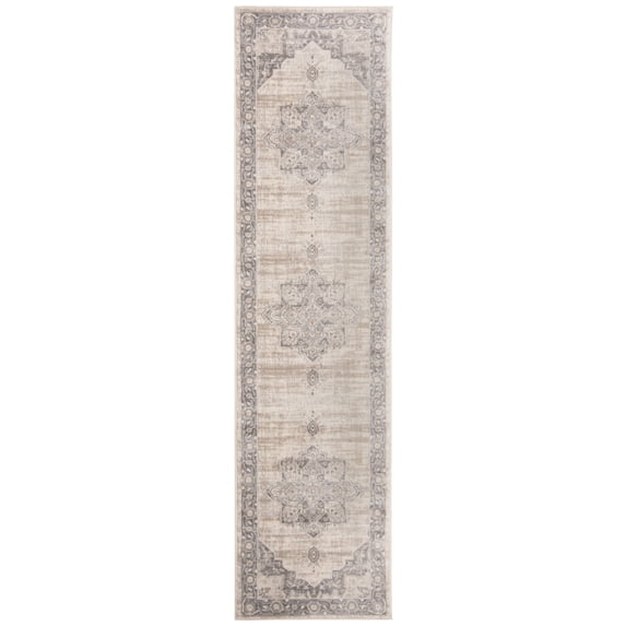 SAFAVIEH Brentwood Salah Oriental Runner Rug, Cream/Gray, 2' x 16'