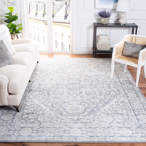 SAFAVIEH Brentwood Adams Oriental Area Rug, Light Gray/Ivory, 8' x 10'