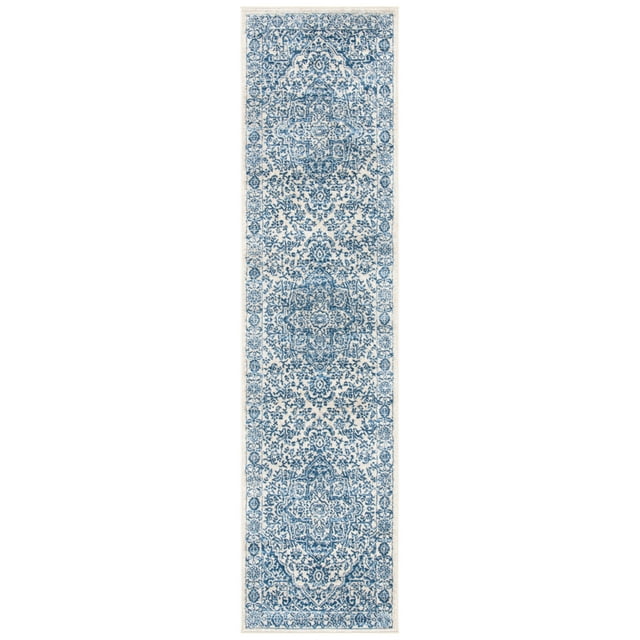 SAFAVIEH Brentwood Jaymz Floral Bordered Runner Rug, 2' x 10', Navy