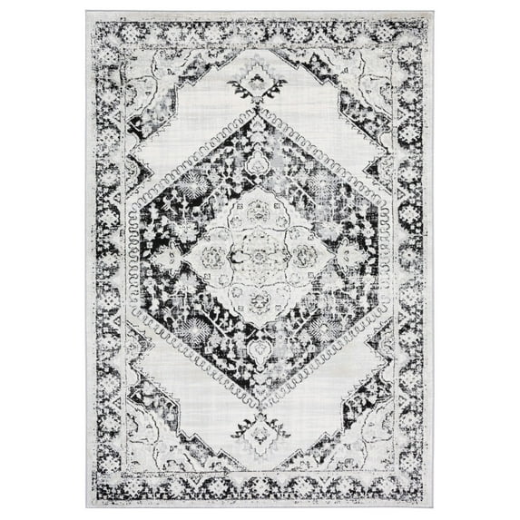 SAFAVIEH Brentwood Jervis Oriental Area Rug, Black/Ivory, 8' x 10'