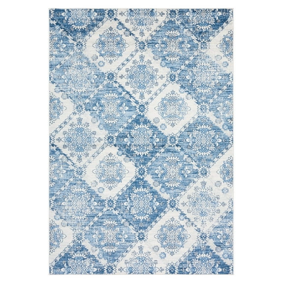 SAFAVIEH Brentwood Joisee Oriental Area Rug, 5'3" x 7'6", Ivory/Blue