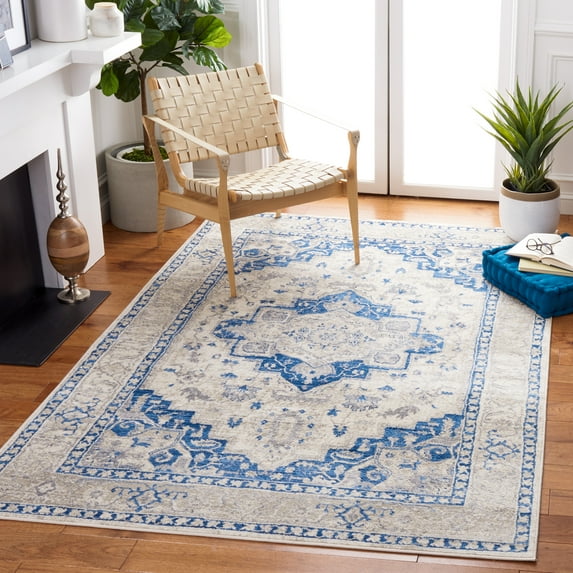 SAFAVIEH Brentwood Dimas Oriental Area Rug, Ivory/Blue, 4' x 6'