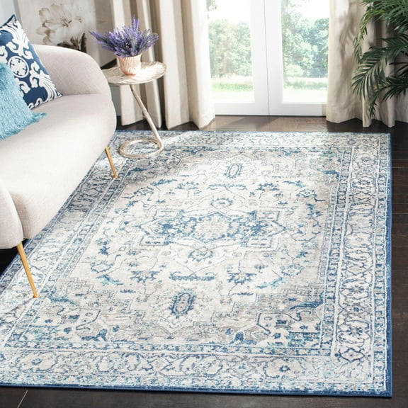SAFAVIEH Brentwood Dimas Oriental Area Rug, Light Gray/Blue, 6' x 9'