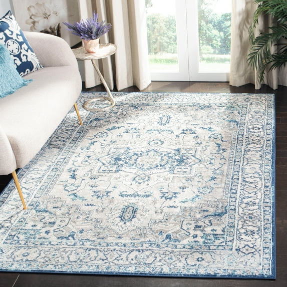 SAFAVIEH Brentwood Dimas Oriental Area Rug, Light Gray/Blue, 6' x 9'
