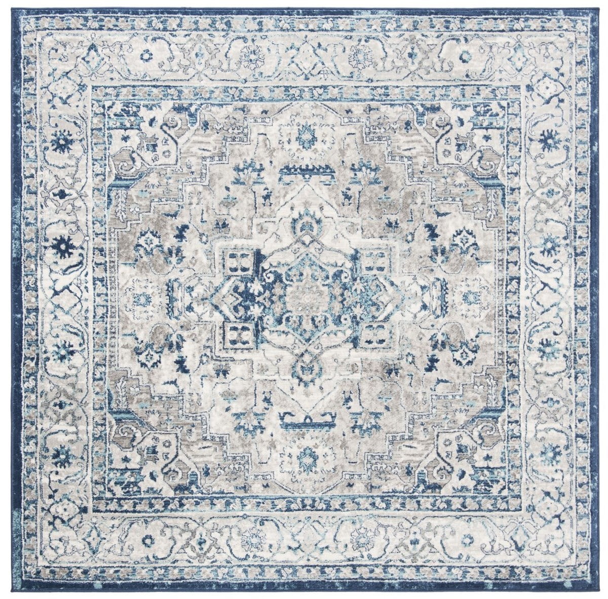 SAFAVIEH Brentwood Dimas Oriental Area Rug, Light Grey/Blue, 8' x 8 ...