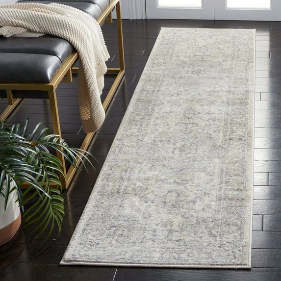 SAFAVIEH Brentwood Dimas Oriental Runner Rug, Ivory/Gray, 2' x 8'