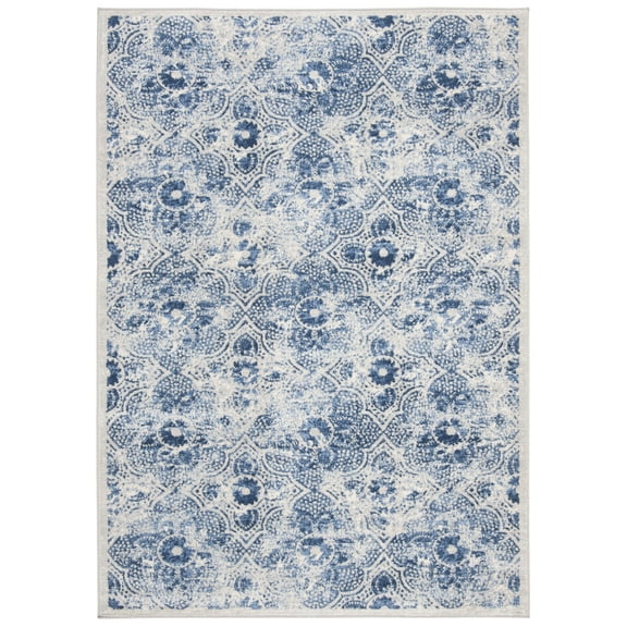 SAFAVIEH Brentwood Logan Geometric Area Rug, Cream/Blue, 5'3" x 7'6"