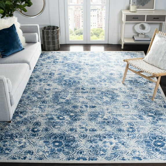 SAFAVIEH Brentwood Logan Geometric Area Rug, Cream/Blue, 8' x 10'