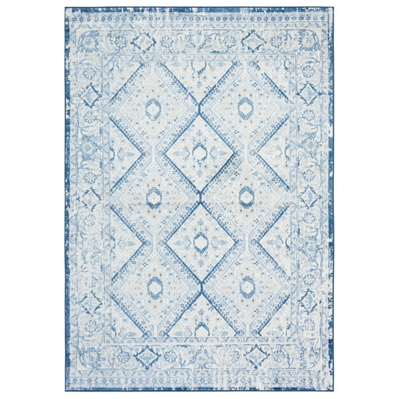 SAFAVIEH Brentwood Millicent Oriental Area Rug, 5'3" x 7'6", Blue/Ivory