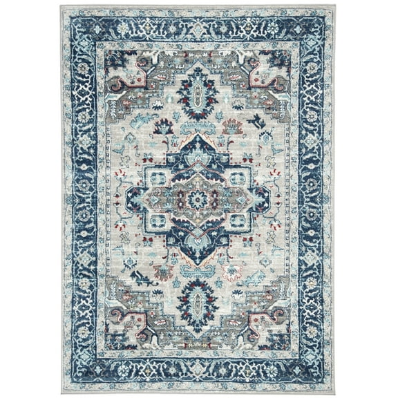 SAFAVIEH Brentwood Nanette Floral Bordered Area Rug, 2' x 4', Light Grey/Blue