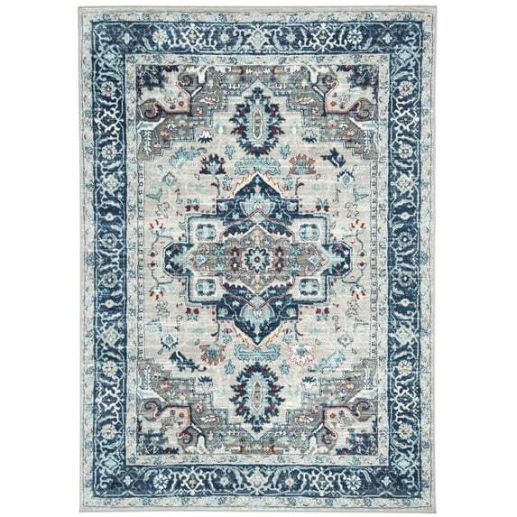 SAFAVIEH Brentwood Nanette Floral Bordered Area Rug, 2' x 4', Light Grey/Blue