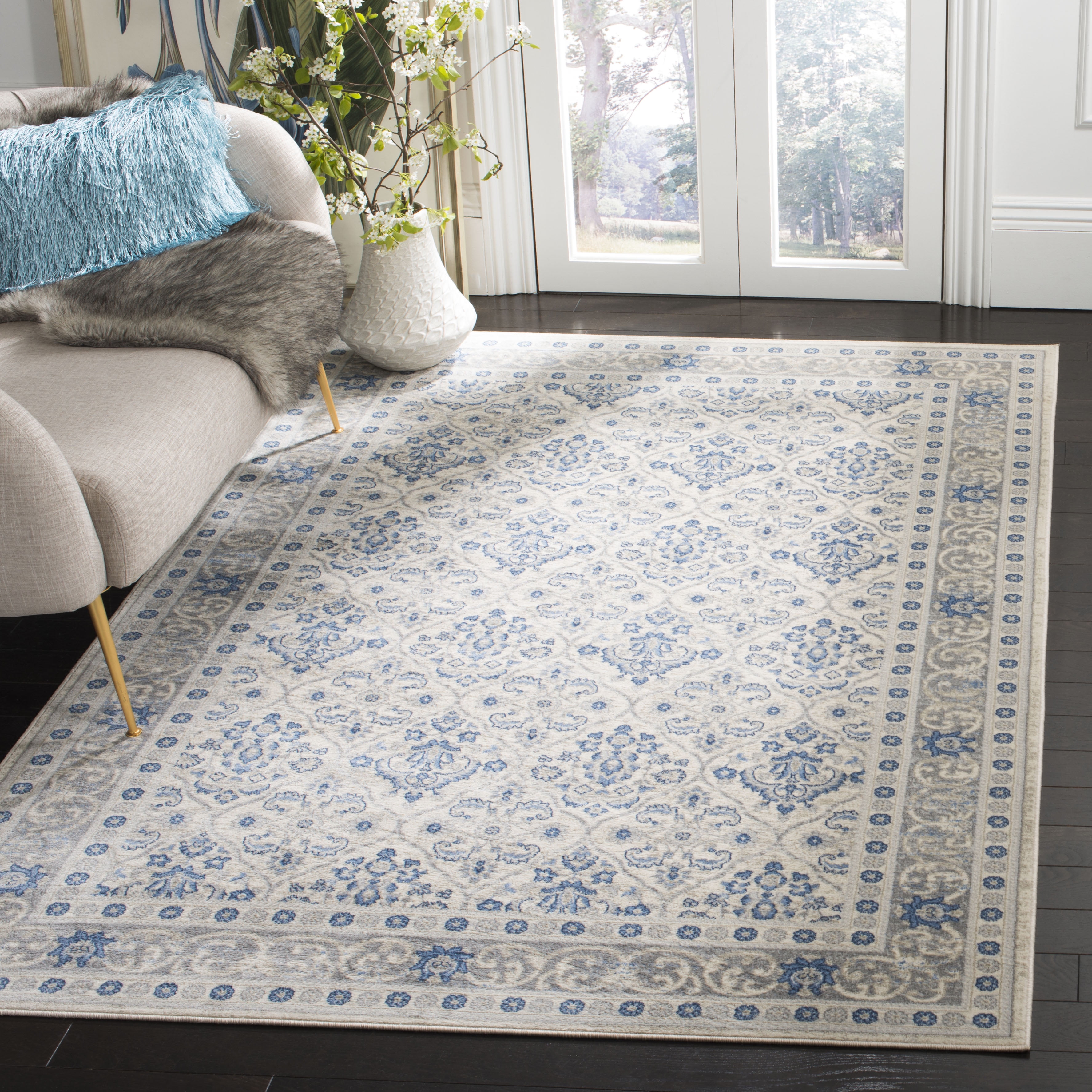 SAFAVIEH Brentwood Naomh Geometric Area Rug, 11' x 15', Light Grey/Blue