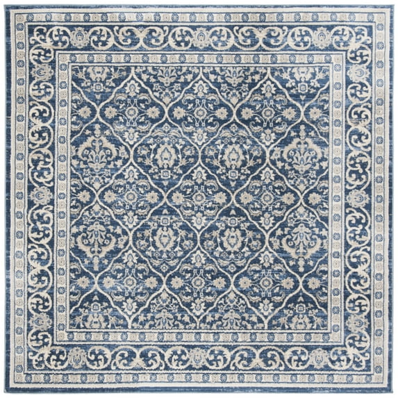 SAFAVIEH Brentwood Naomh Geometric Area Rug, 3' x 3' Square, Navy/Light Grey