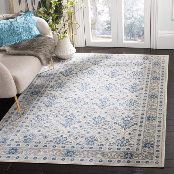 SAFAVIEH Brentwood Gillian Floral Area Rug, Light Gray/Blue, 4' x 6'