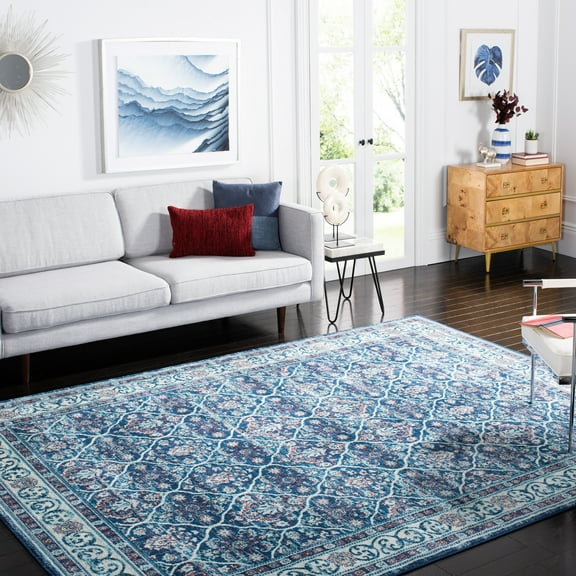 SAFAVIEH Brentwood Gillian Floral Area Rug, Navy/Red, 8' x 10'