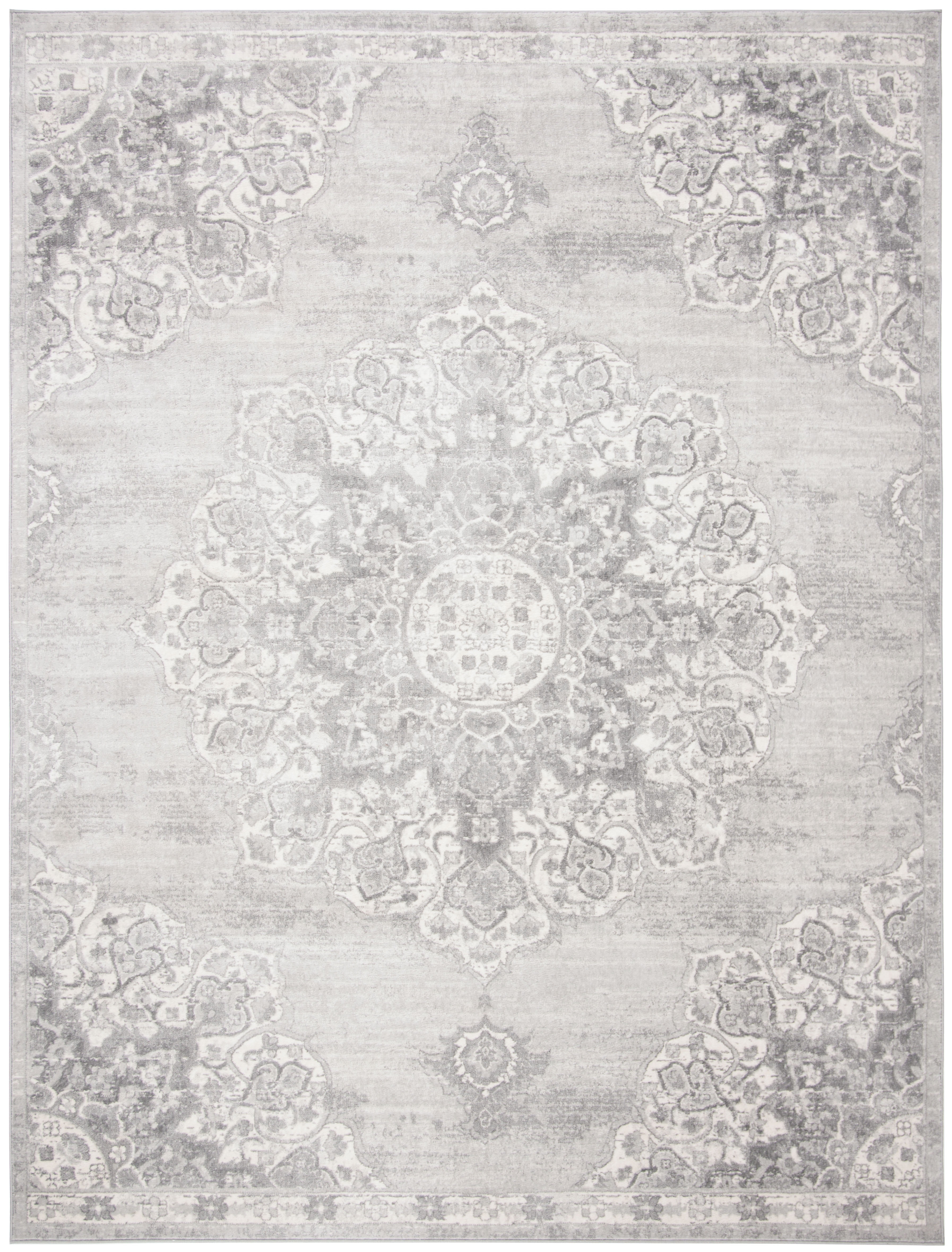 SAFAVIEH Brentwood Oscar Floral Area Rug, Grey/Ivory, 10' x 13'