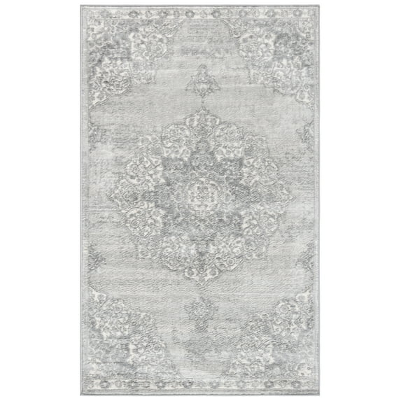 SAFAVIEH Brentwood Oscar Floral Area Rug, Grey/Ivory, 4' x 6'