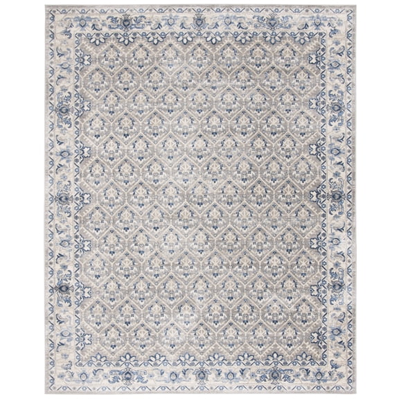 SAFAVIEH Brentwood Pompeii Geometric Area Rug, Light Gray/Blue, 11' x 15'