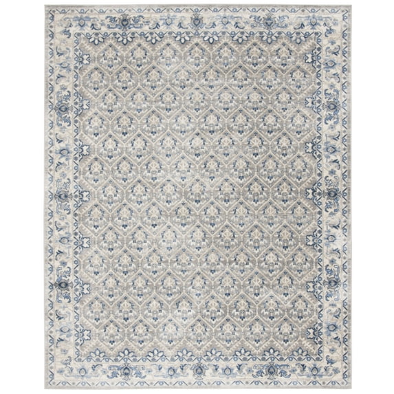 SAFAVIEH Brentwood Pompeii Geometric Area Rug, Light Gray/Blue, 11' x 15'