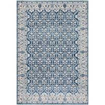SAFAVIEH Brentwood Pompeii Geometric Area Rug, Navy/Light Grey, 3' x 3' Round