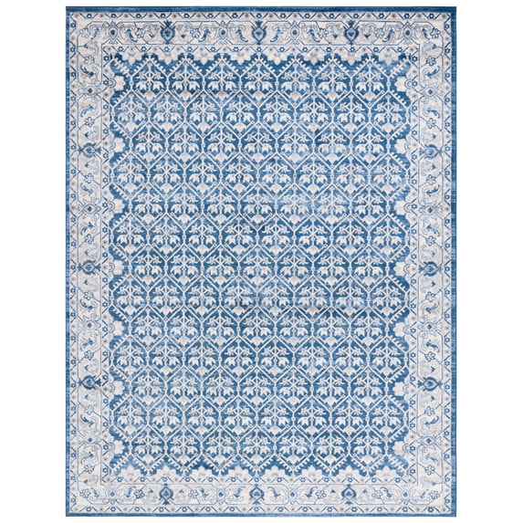 SAFAVIEH Brentwood Pompeii Geometric Area Rug, Navy/Light Gray, 9' x 12'