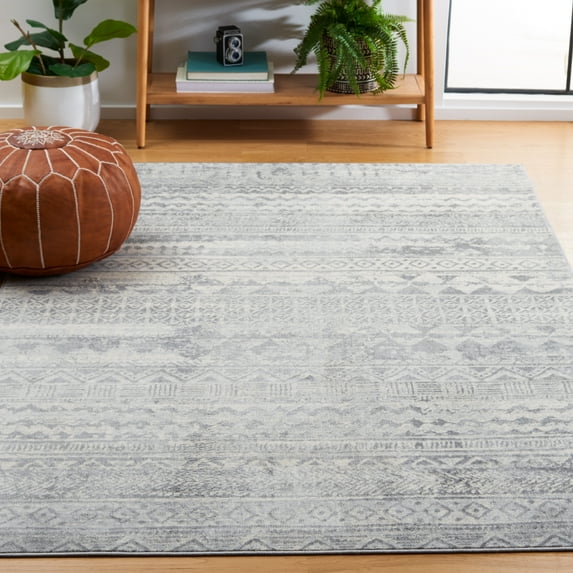 SAFAVIEH Brentwood Rubye Distressed Area Rug, Gray/Light Gray, 5'3" x 7'6"