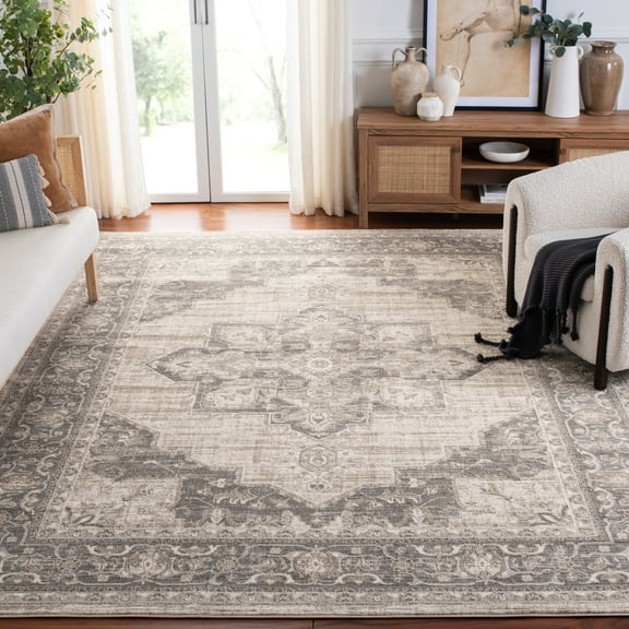 SAFAVIEH Brentwood Salah Oriental Area Rug, Cream/Gray, 10' x 13'