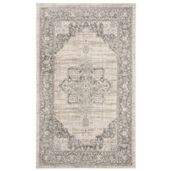 SAFAVIEH Brentwood Salah Oriental Area Rug, Cream/Grey, 4' x 6'