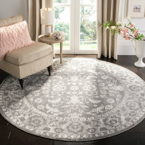 SAFAVIEH Brentwood Darwin Oriental Area Rug, Cream/Gray, 6'7" x 6'7" Round
