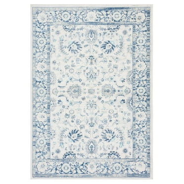 SAFAVIEH Brentwood Teale Oriental Area Rug, 5'3" x 7'6", Blue/Light Grey