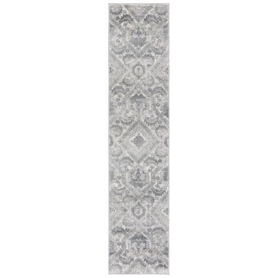 SAFAVIEH Brentwood Zharko Oriental Runner Rug, 2' x 9', Grey/Light Grey