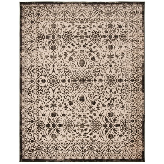SAFAVIEH Brilliance Edin Traditional Area Rug, Cream/Black, 6'7" x 9'2"