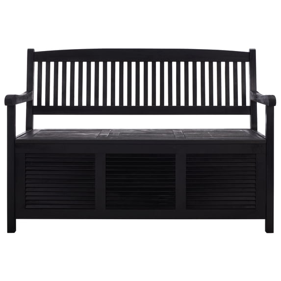 SAFAVIEH Brisbane Transitional Outdoor Patio Storage Bench, Black