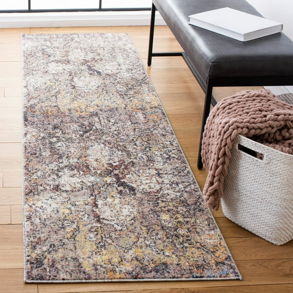 SAFAVIEH Bristol Letha Floral Polyester Runner Rug, Blue/Gray, 2'3" x 8'