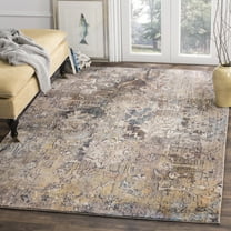 SAFAVIEH Bristol Letha Floral Polyester Area Rug, Blue/Gray, 5'1" x 7'6"