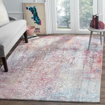 SAFAVIEH Bristol Maisy Abstract Polyester Area Rug, Pink/Multi, 5'1" x 7'6"