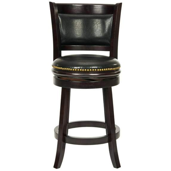 SAFAVIEH Brockway Swivel Counter Stool, Cappuccino/Black