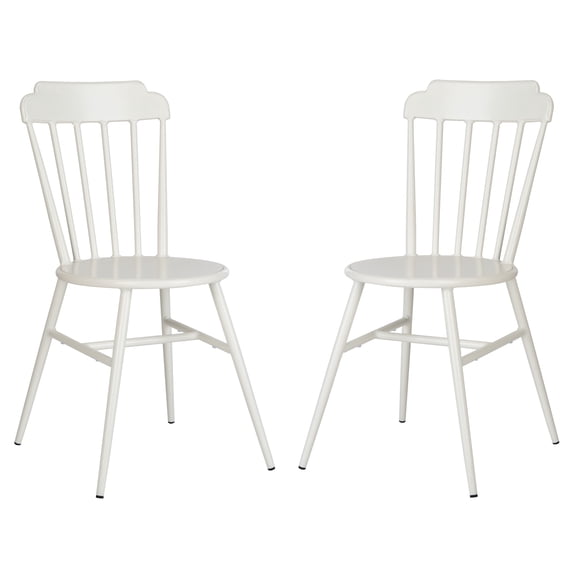 SAFAVIEH Broderick Outdoor Patio Side Chair, Matte White, Set of 2