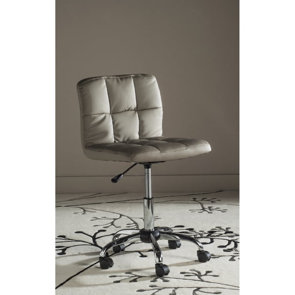 SAFAVIEH Brunner Modern 32" PVC Leather Desk Chair, Grey