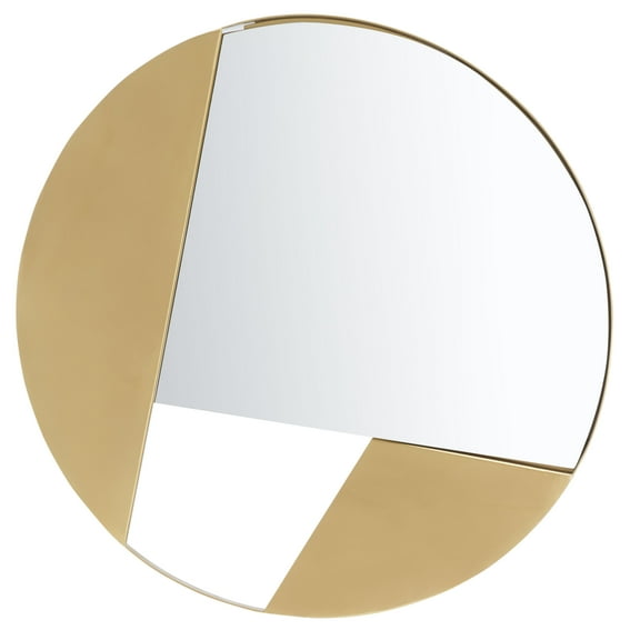 SAFAVIEH Bryley 20 in. Geometric Round Mirror, Brushed Brass