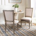 thumbnail image 1 of SAFAVIEH Buchanan 19''H French Linen Rect Side Chair Beige / Rustic Oak, 1 of 7