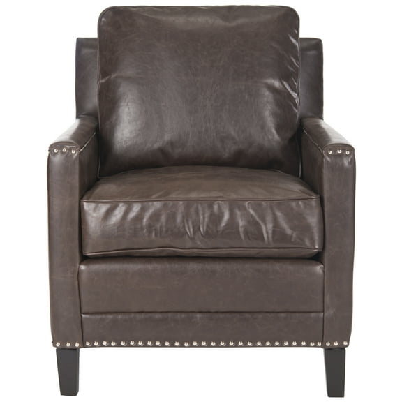 SAFAVIEH Buckler Club Chair Silver Nail Head Brown