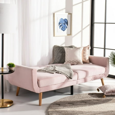 SAFAVIEH Bushwick Foldable Futon Bed Blush / Natural