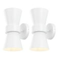 thumbnail image 1 of SAFAVIEH Bynner 2-Light LED White Iron Wall Sconce with White Shade, Set of 2, 1 of 10