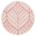 thumbnail image 1 of SAFAVIEH Capri Proinsias Leaves Wool Area Rug, Pink/Ivory, 5' x 5' Round, 1 of 11