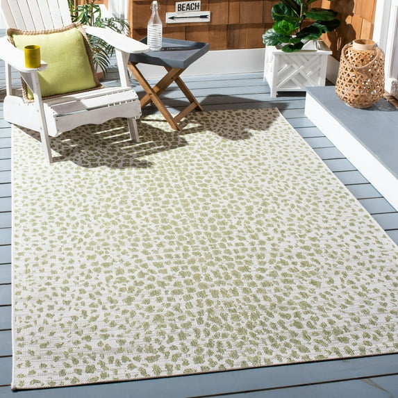 Safavieh Courtyard Karina Animal Indoor/Outdoor Area Rug, Ivory/Sage Green, 8' x 10'