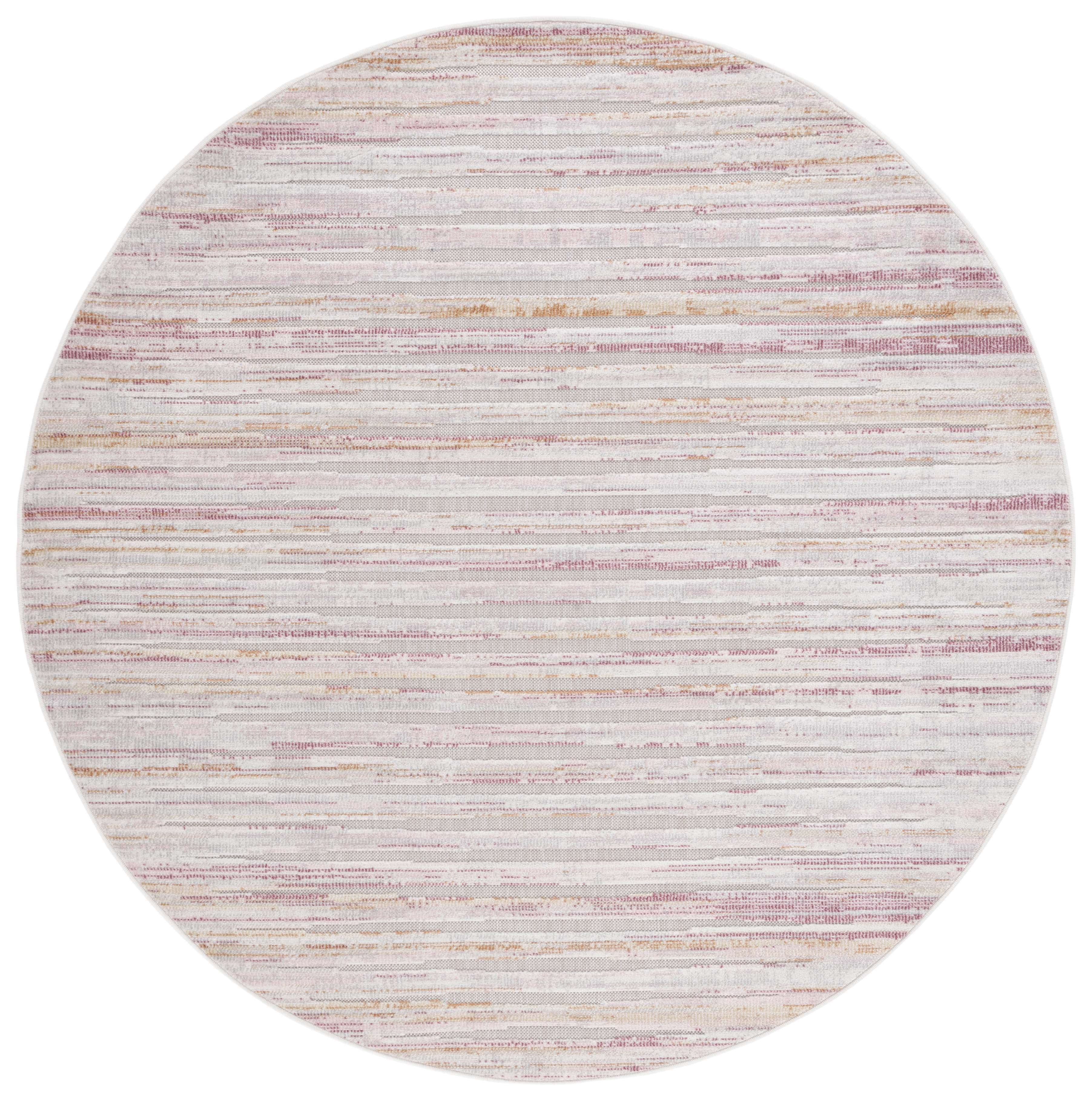 SAFAVIEH Cabana Alayna Indoor/Outdoor Area Rug, Rust/Ivory, 7' x 7' Round