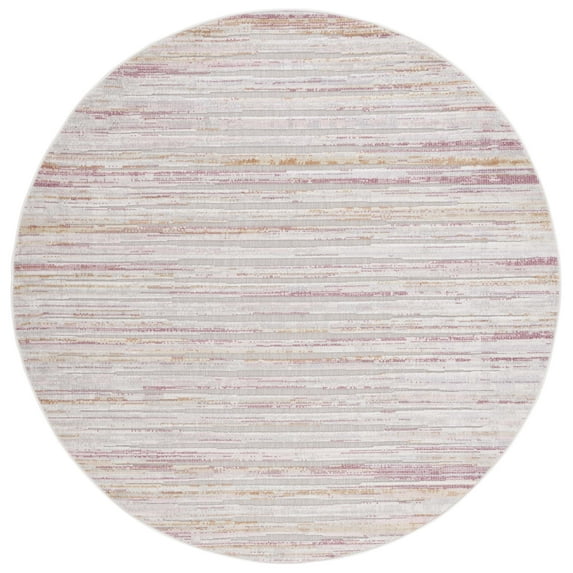 SAFAVIEH Cabana Alayna Indoor/Outdoor Area Rug, Rust/Ivory, 7' x 7' Round