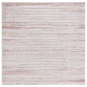 SAFAVIEH Cabana Alayna Indoor/Outdoor Area Rug, Rust/Ivory, 7' x 7' Square